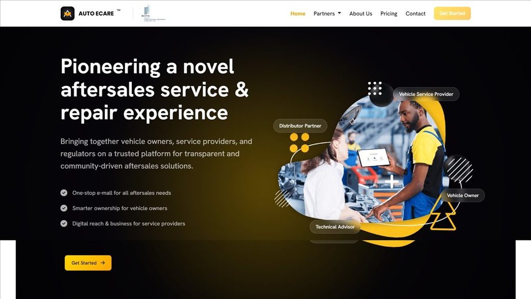 Auto eCare — automotive aftersales platform homepage
